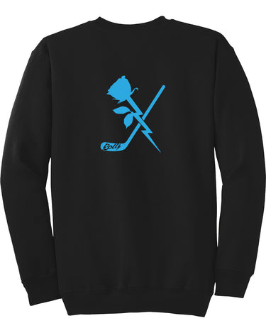 PDXFH BOLTS CREWNECK ROSE HOCKEY BLUE LOGO SWEATER