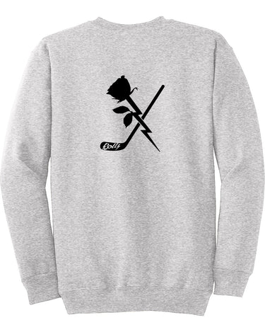 PDXFH BOLTS CREWNECK ROSE HOCKEY BLACK LOGO SWEATER