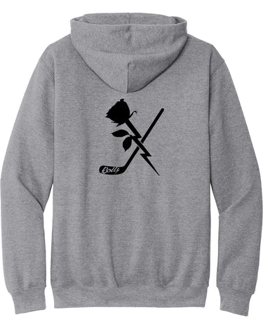 PDXFH BOLTS HOODY ROSE HOCKEY BLACK LOGO