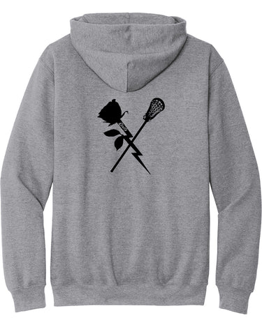 PDXFH BOLTS HOODY ROSE LACROSSE BLACK LOGO