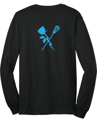 PDXFH BOLTS LS ROSE LACROSSE BLUE LOGO TEE