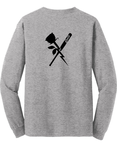 PDXFH BOLTS LS ROSE BASEBALL BLACK LOGO TEE