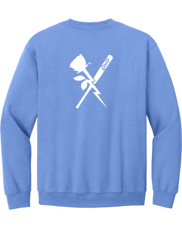 PDXFH BOLTS CREWNECK ROSE BASEBALL WHITE LOGO SWEATER