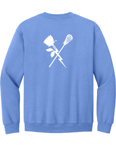 PDXFH BOLTS CREWNECK ROSE LACROSSE WHITE LOGO SWEATER