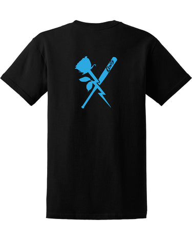 PDXFH BOLTS SS ROSE BASEBALL BLUE LOGO TEE
