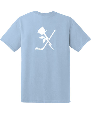 PDXFH BOLTS SS ROSE HOCKEY WHITE LOGO TEE
