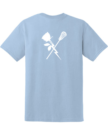 PDXFH BOLTS SS ROSE LACROSSE WHITE LOGO TEE