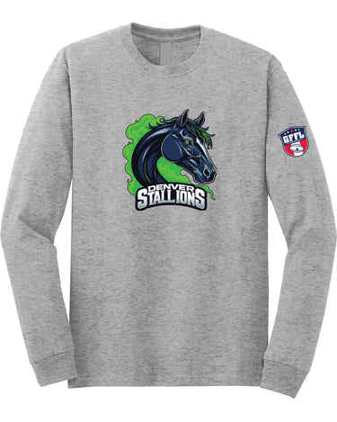GFFL LS DENVER STALLIONS LOGO TEE